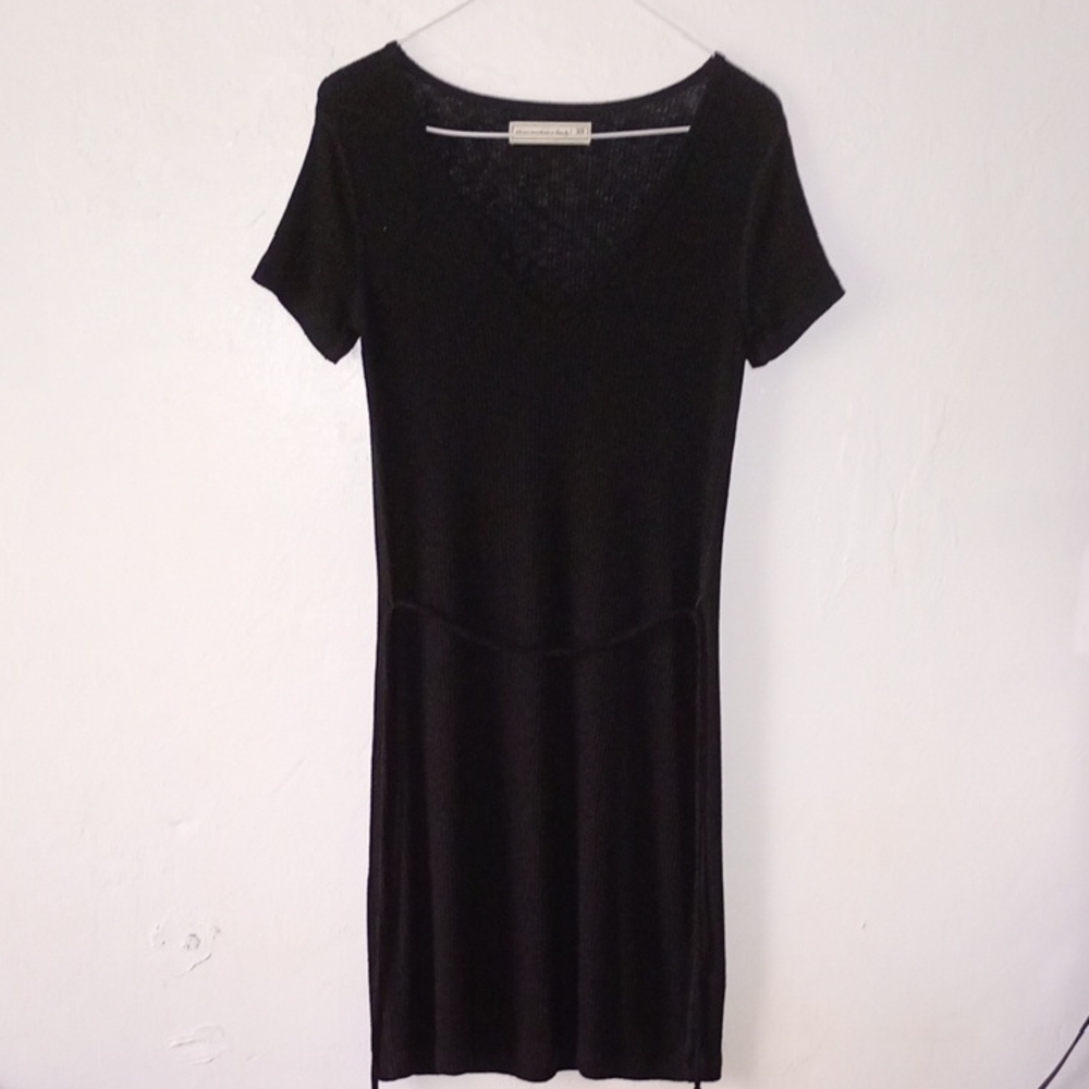 Abercrombie & Fitch Black Midi Dress